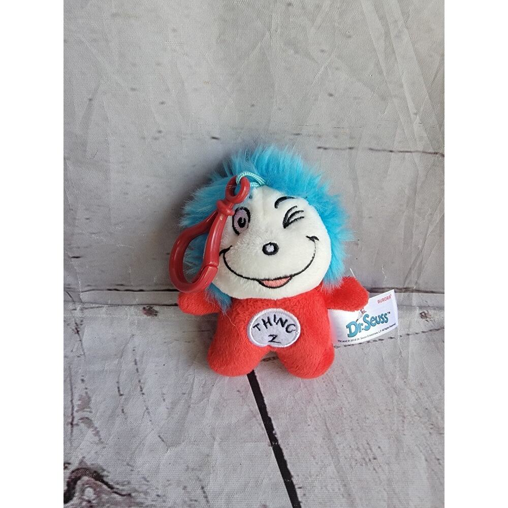 Aurora Dr Seuss Thing 2 Plush Clip Keychain Backpack Clip